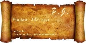 Pecker Józsa névjegykártya
